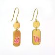 Pink Threaded Gold Geometric Dangle Earrings Online Sale