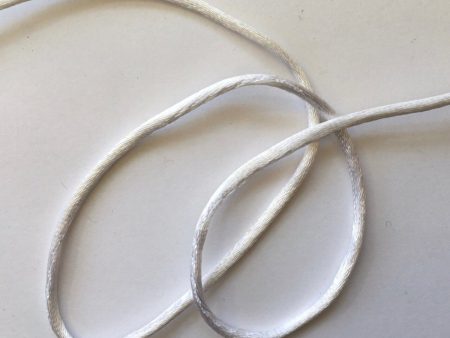 1 8  White Silky Rattail Cord 36 YD Online Sale