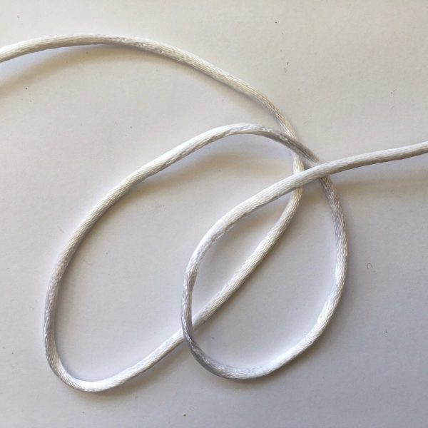 1 8  White Silky Rattail Cord 36 YD Online Sale