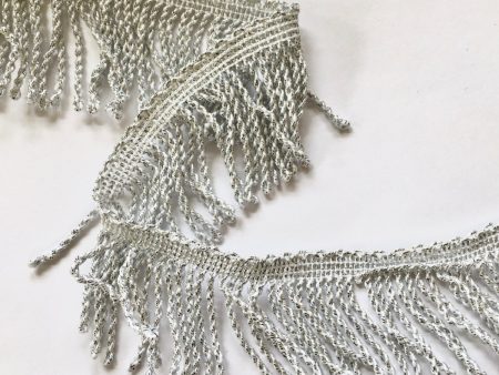 2  Metallic Silver Bullion Fringe on Sale