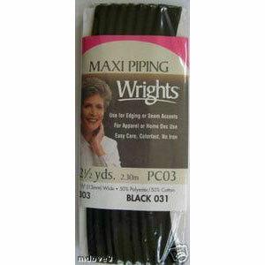 1 2  Black Maxi Piping Wrights 2-1 2 YD For Cheap