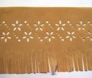 Tan Suede Pierced Band Fringe 4  By the Yard Cheap