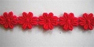 Red Mini Daisy Venice Lace Trim 1 2  15 Yds Supply