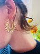 Intricate Golden Royal Hoops 18K Gold Plated Earrings Hot on Sale