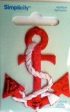 Red Anchor Applique w Sequins Iron On Hot on Sale