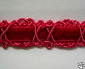 Velvet Ribbon Scroll Gimp Trim Raspberry Pink 8 Yds For Discount