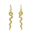 Snake Charm 18K Gold Plated Dangle Earrings Supply