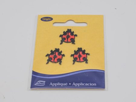 Small Red & Black Ladybug Applique Iron On 3 Per Pkg. Online Sale