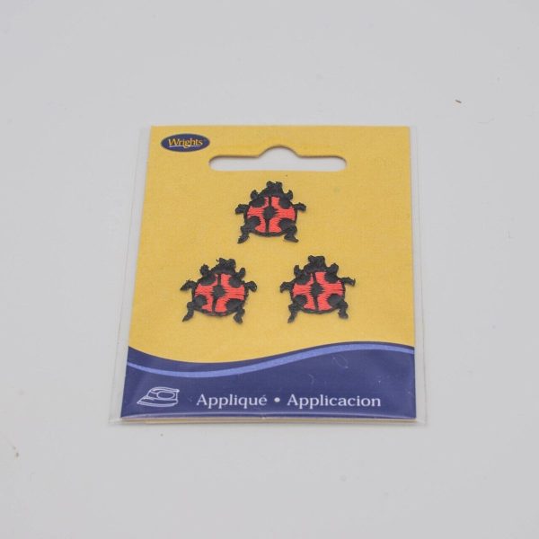 Small Red & Black Ladybug Applique Iron On 3 Per Pkg. Online Sale