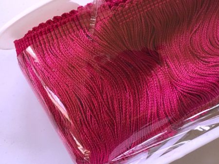 4  Bright Pink Poly Fringe 9 YD For Sale