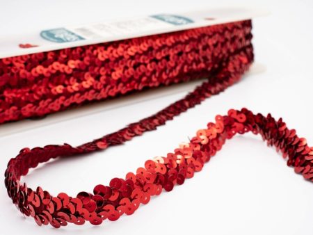 7 8  Ruby Red Stretch Sequins Trim 12 Yards | Wrights For Sale