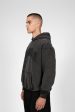 OLD ENGLISH BLACK WASHED SNAP BUTTON HOODIE Cheap