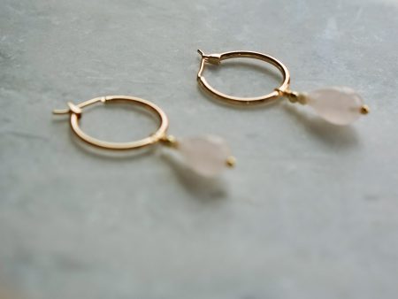 Round Stone Drop Copper 18k Gold Plated Earrings For Cheap