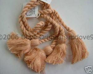 Pair Wrights Double Tassel Tiebacks Peach 32 es For Sale