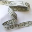 1  Metallic Flowers on White Ground Jacquard Ribbon Trim BTY Supply