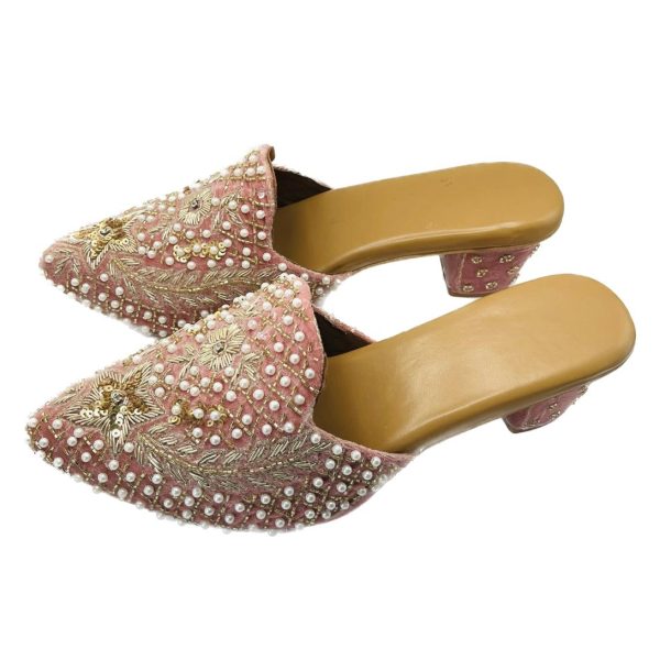 Pink Princess Pearl Mule Heels Hot on Sale