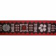 Red Black White Stylized Floral Jacquard Ribbon 1  Sale