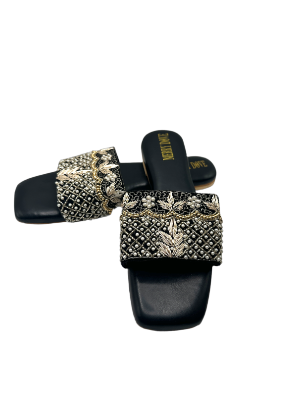 Sparkling Velvet Pearl Strap Sandal Online