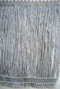 NEW!!  6  Stretch Metallic Silver Chainette Fringe Online Sale