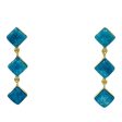 3-Tier Amazonite 18K Gold Plated Earrings Supply