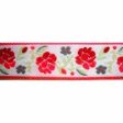 Pink and Red Rose Floral Jacquard Ribbon 7 8 Inch For Discount