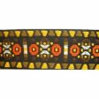 Scandinavian Design Jacquard Ribbon Trim Yellow Orange Brown On Black Cheap