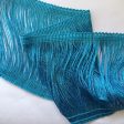 6  Metallic Turquoise Chainette Fringe Trim BTY For Sale