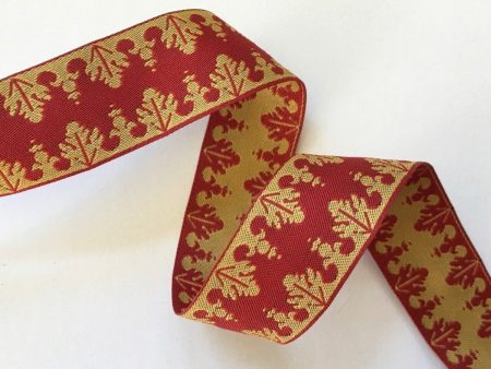 Red and Gold Minarets Russian Jacquard Ribbon 1  Online Hot Sale