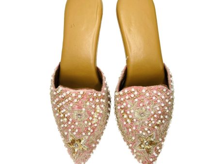 Pink Princess Pearl Mule Heels Hot on Sale