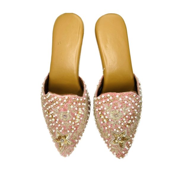 Pink Princess Pearl Mule Heels Hot on Sale