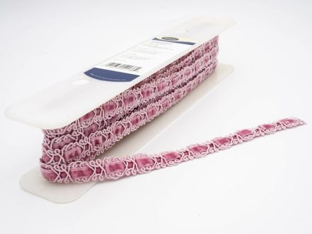 Quartz Pink Velvet Scroll Braid Trim By The Yard For Discount