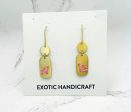 Pink Threaded Gold Geometric Dangle Earrings Online Sale