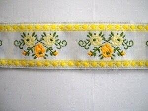 Yellow Cream Gold Floral Jacquard Ribbon By The Yard Online