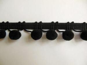 1  Black Pom Pom Ball Fringe Trim 18 YD Online Hot Sale