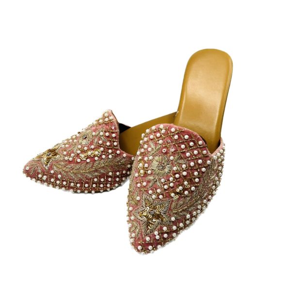 Pink Princess Pearl Mule Heels Hot on Sale