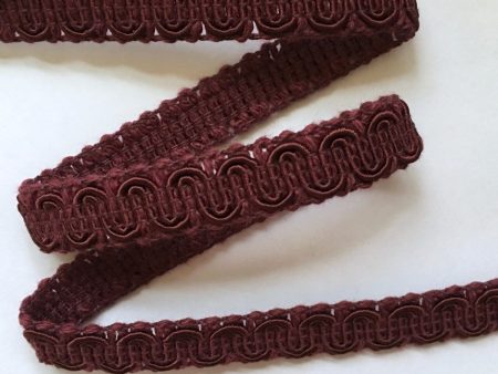 1 2  Dark Claret Scroll Gimp J18 Conso 18 YD Sale