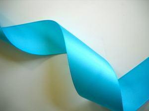 1.5  Blue Turquoise Double Face Satin Ribbon By The Yard For Discount