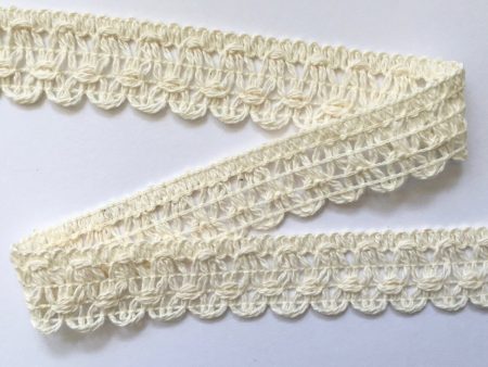 1  Natural Cotton Scalloped Braid Trim 109 YD For Cheap