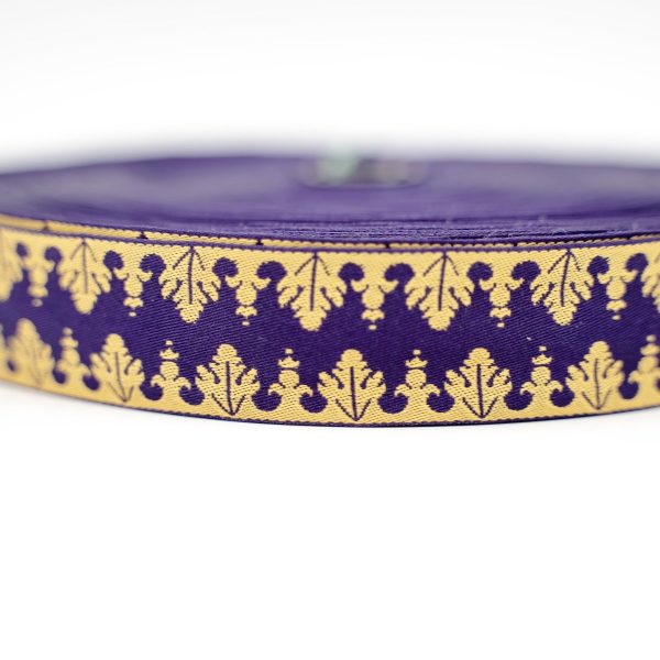 Purple and Gold Minarets Russian Jacquard Ribbon 1  on Sale