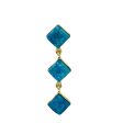 3-Tier Amazonite 18K Gold Plated Earrings Supply