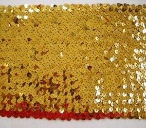 6 Inch Wide Gold Stretch Sequins Trim By The Yard Online