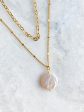 Pearl Gold Layered Chain Necklace Fashion