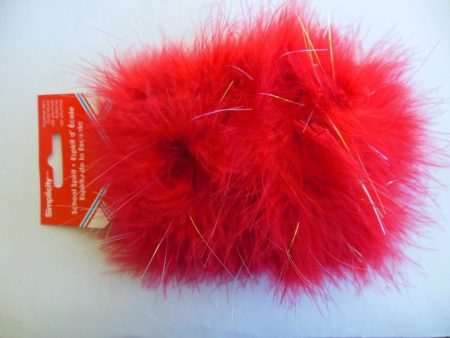 Red Iridescent Feather Boa 1 YD Sale