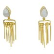 Charmed Moonstone Dangle 18K Gold Plated Earrings For Cheap