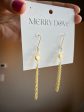 White Stone Chain Dangle Earrings on Sale