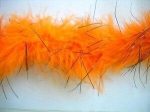 Orange Marabou Boa w Black Sparkles 1.5  Wrights 2 Yds Hot on Sale