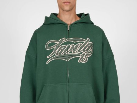 NEW 3D COLLEGE HUNTER GREEN FRONTZIP Discount