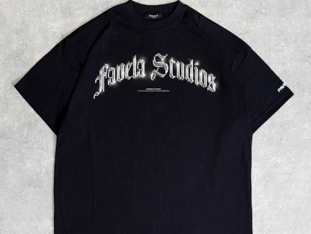 FAVELA STUDIOS CHROME BLACK T-SHIRT For Cheap