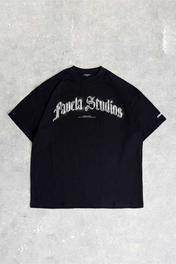 FAVELA STUDIOS CHROME BLACK T-SHIRT For Cheap