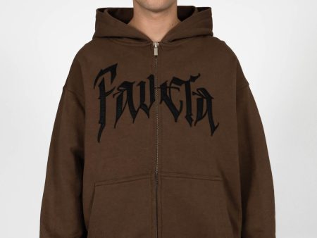 BOLT FLEECE COFFEE BROWN ZIP HOODIE Online